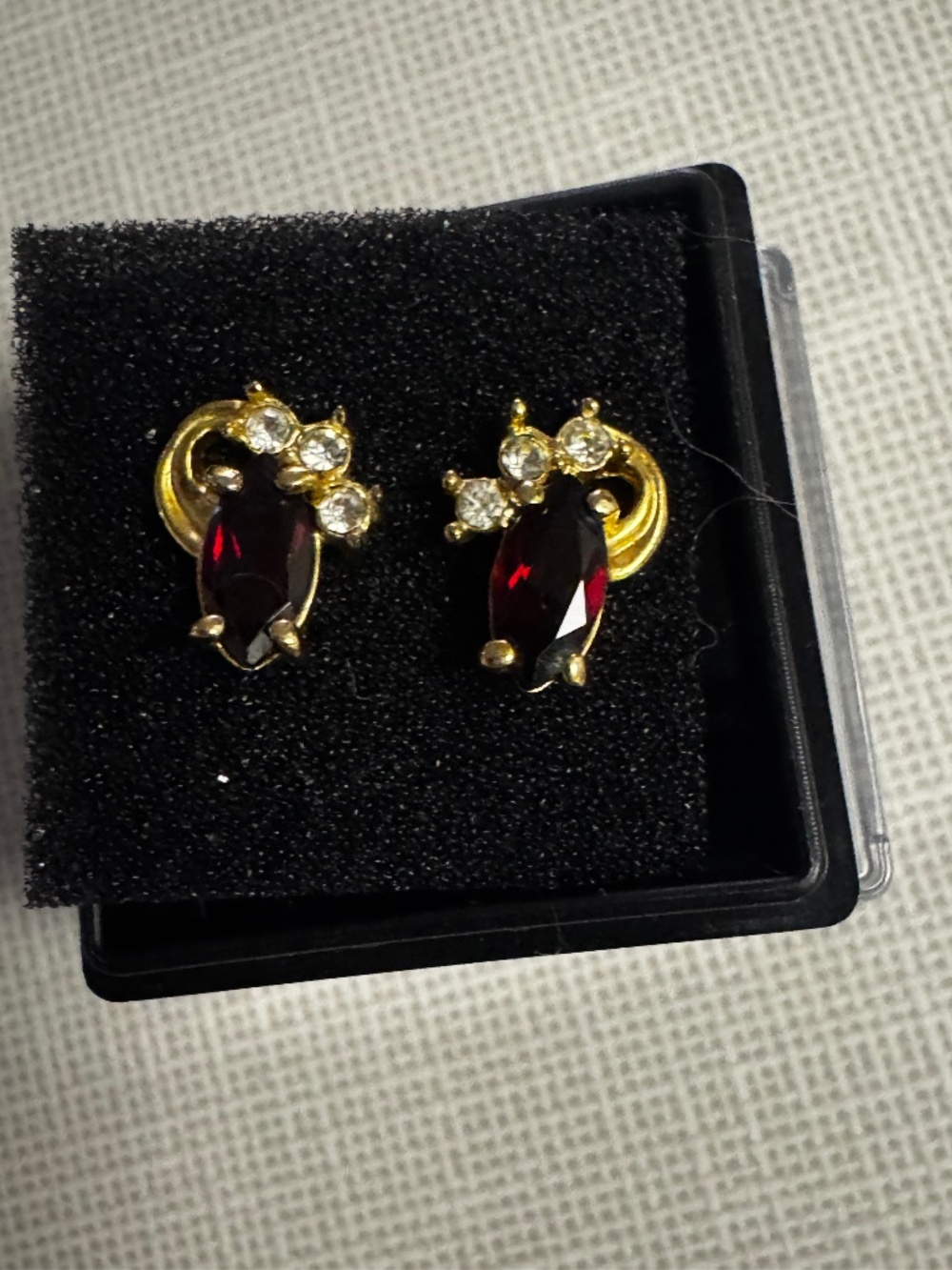 Ruby(?) earrings